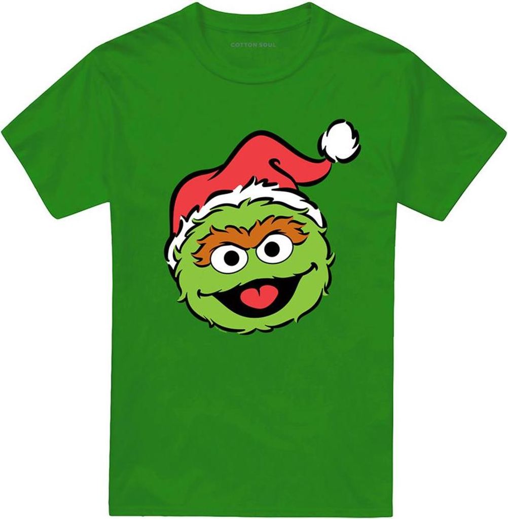 Sesame Street - T-Shirt für Herren/Damen Uni, weihnachtliches Design TV21846 (M) (Irisches Grün)