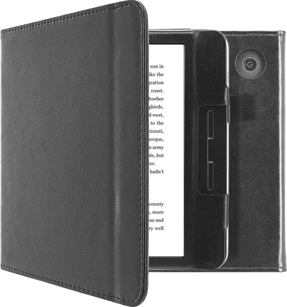 Cover Stand imoshion Kobo Libra H2O Nero - Custodia con Cinghia