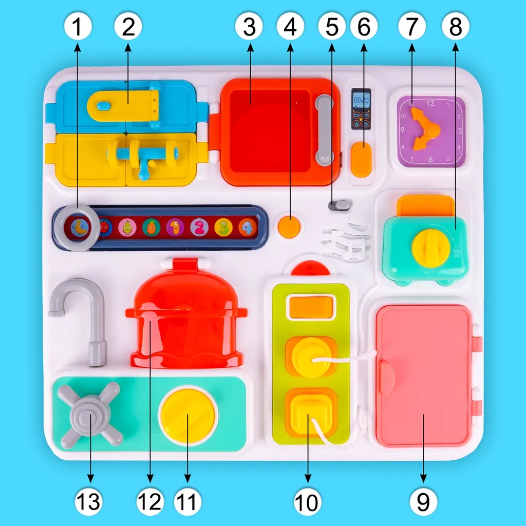 Jouet Éducatif Montessori - Tableau de Manipulation Bébé Multicolore - 10