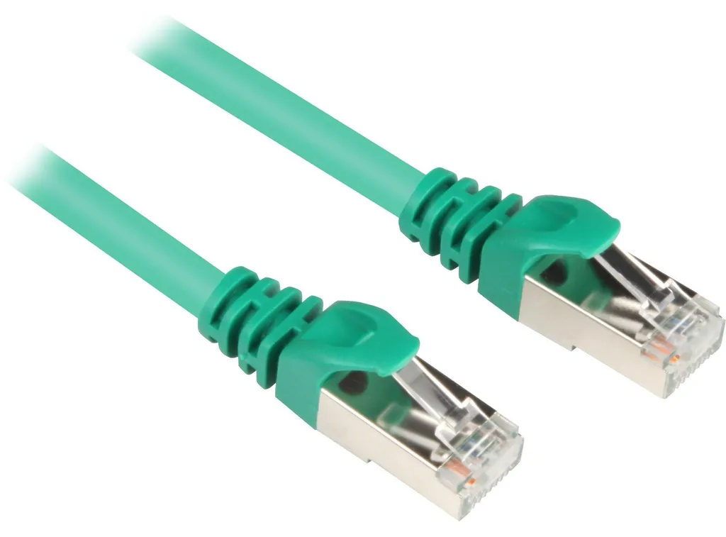 Patch Panel Câble RJ45 CAT.6 SFTP Vert 0,25m Sharkoon Courte Distance