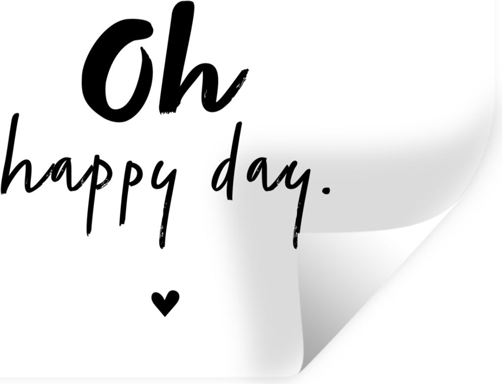 MuchoWow Wandtattoo Wandsticker Wandaufkleber Zitate - Oh happy day - Sprichwörter - Glück 30x20 cm Selbstklebend und Repositionierbar - Wierde...