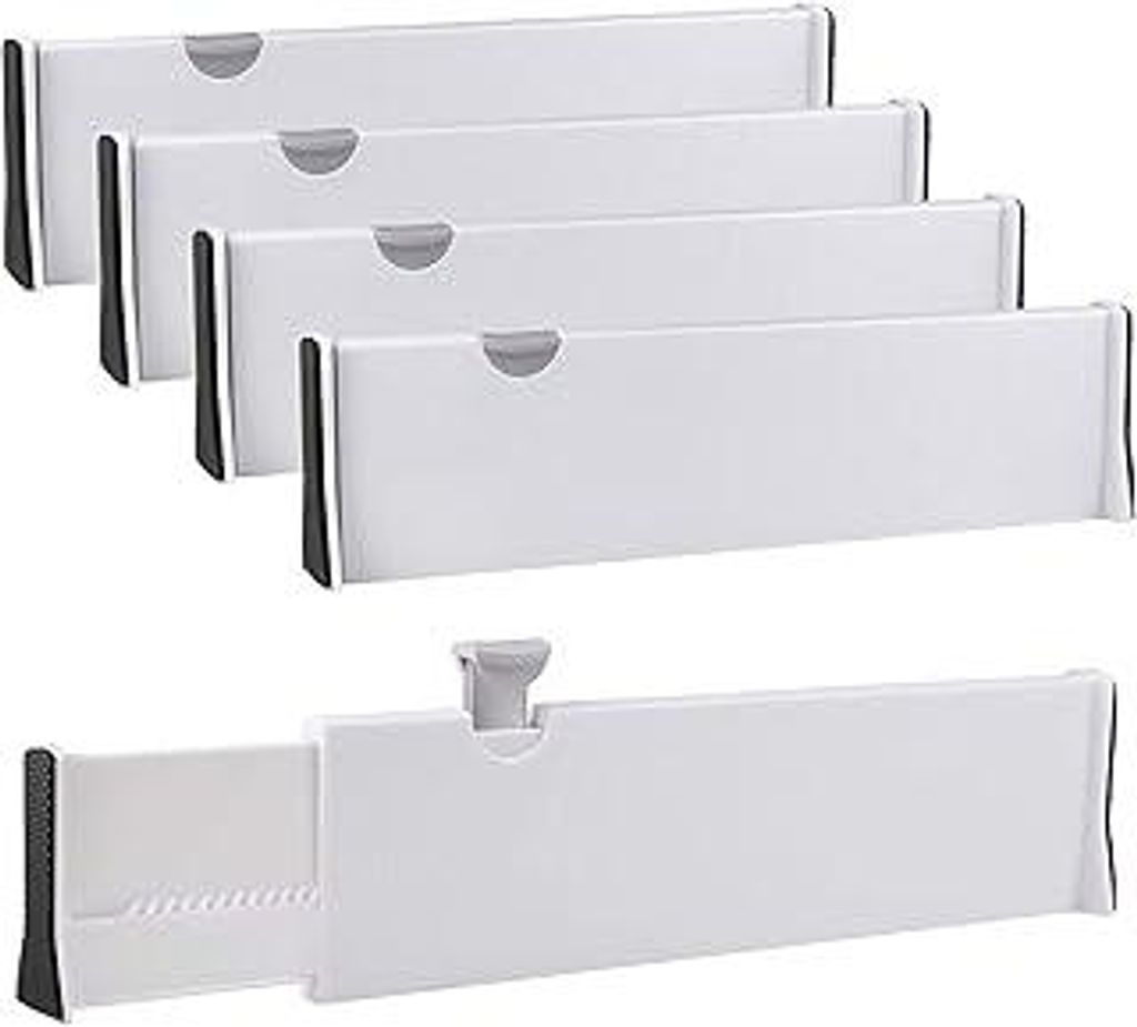 SENENQU 4er-Set Schubladentrenner Küche Verstellbar, 37.8-54 CM Plastik Schubladenteiler Hoch - 10CM, Schubladen Organizer für Küche, Kommode, B...
