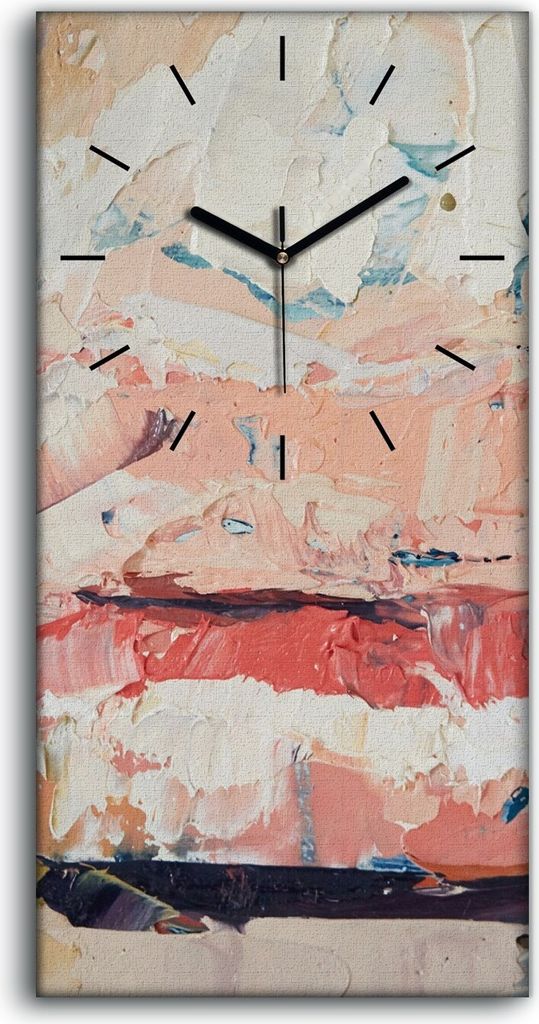 Küche Wohnzimmer Wand Leinwand Uhr 30x60 Malerei Abstrakte Kunst Lippen - schwarze Hände