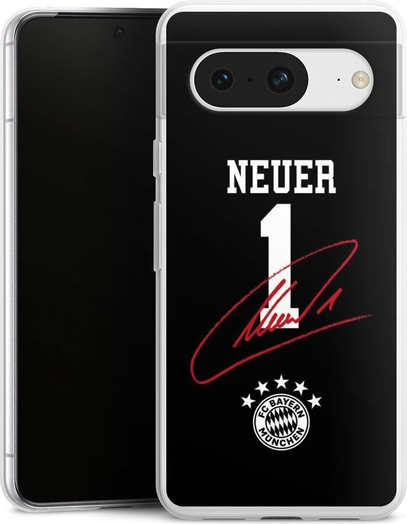 DeinDesign Slim Hülle für Google Pixel 8 Silikon Case Ultra Dünn Handyhülle FC Bayern München FCB Manuel Neuer