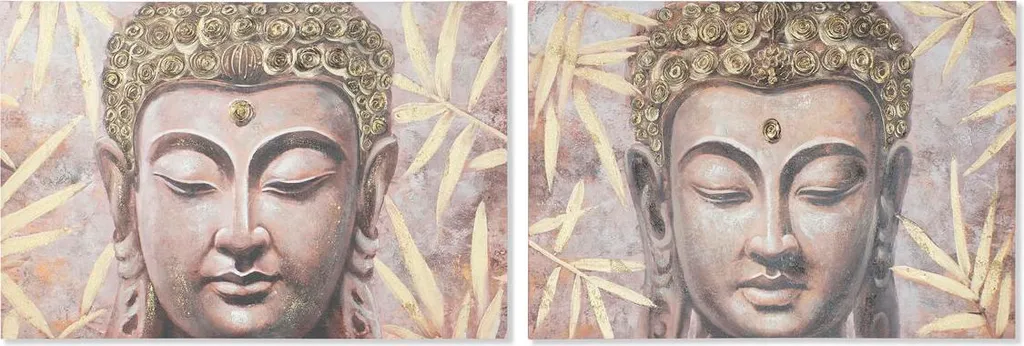 Tableau Bouddha XL 120x80cm - Duo de Toiles avec Châssis de 3 cm d'Épaisseur