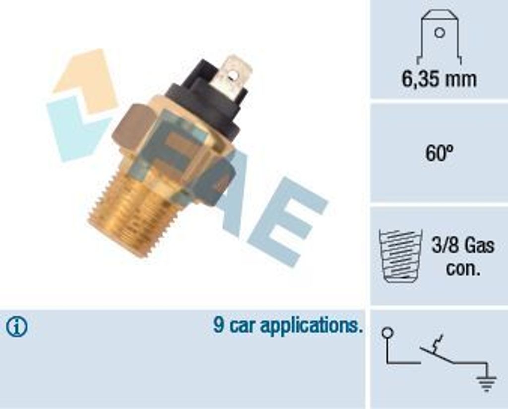 FAE Temperaturschalter Kühlmittelwarnlampe 35960 für DAIHATSU CHARADE III (G100, G101, G102)