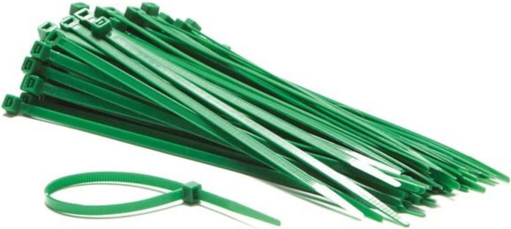 Zestaw opasek kablowych nylonowych - 4,6 x 200 mm - zielony Zdjęcie produktu 
