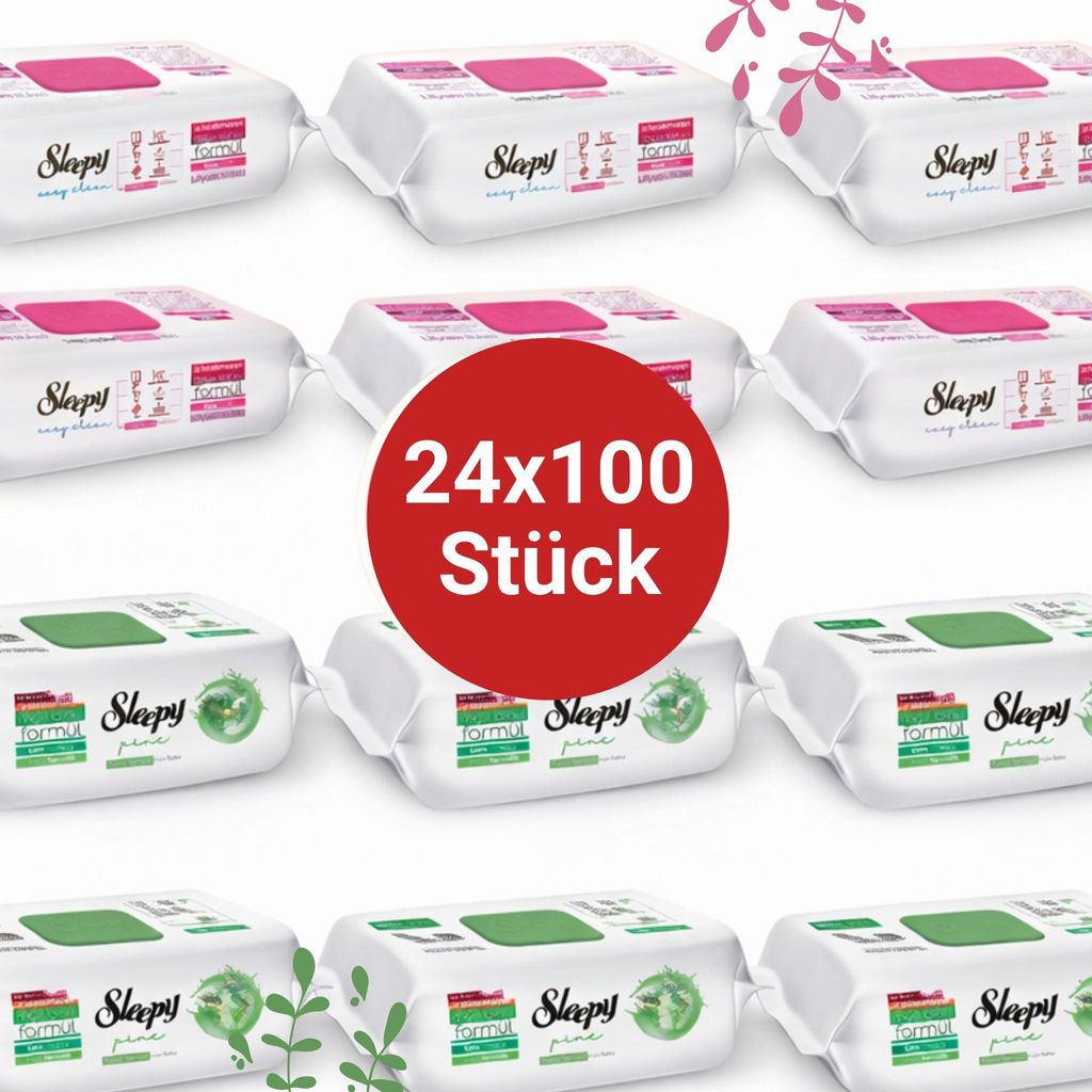 Sleepy Easy Clean Oberflächenreinigungstücher – 12x100 Lilium + 12x100 Anannas | Wischpflege