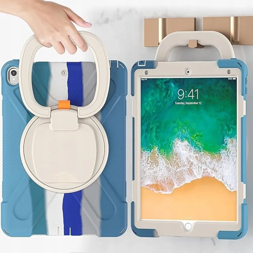 Housse de protection iPad Pro 12.9 rotative en cuir synthétique Bleu - 2