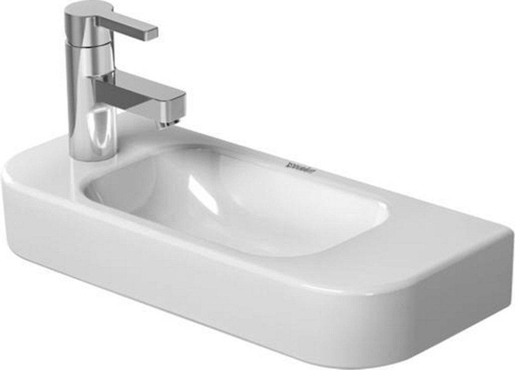 Duravit Handwaschbecken HAPPY D.2 ohne Überlauf, mit Hahnlochbank, 500 x 220 mm, 1 Hahnloch rechts weiß