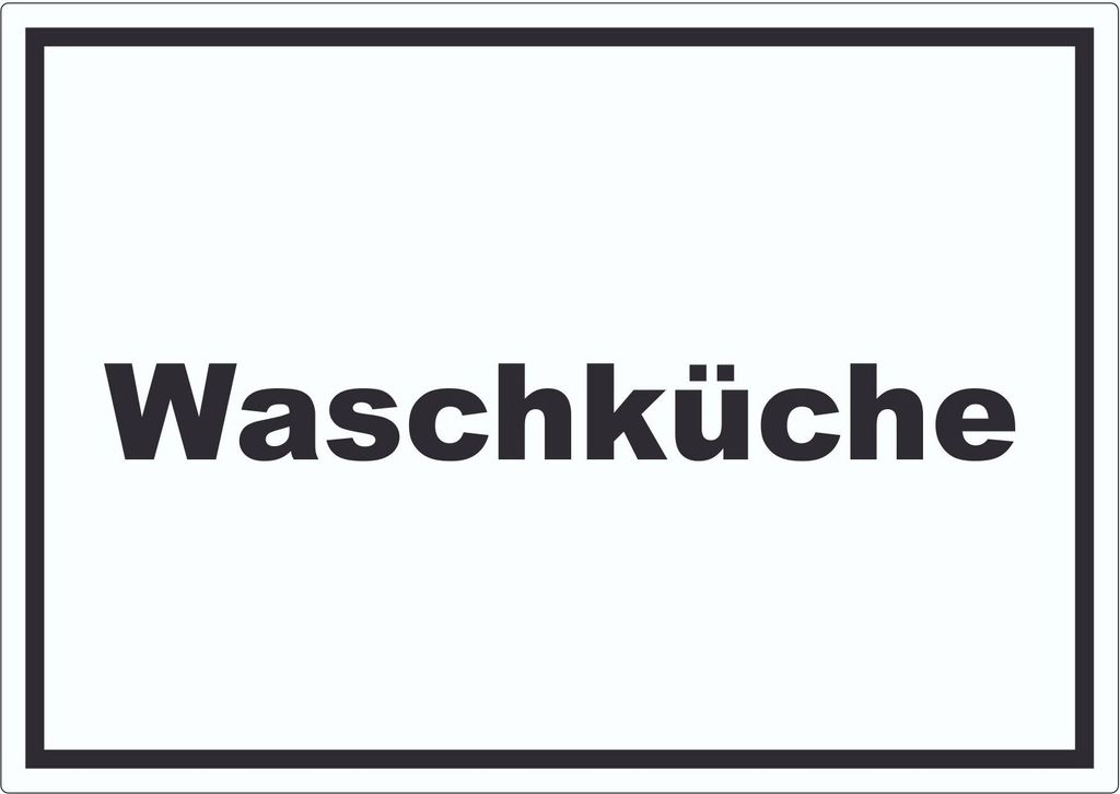 Waschküche Aufkleber mit Text Waschraum waagerecht A3 (297x420mm)