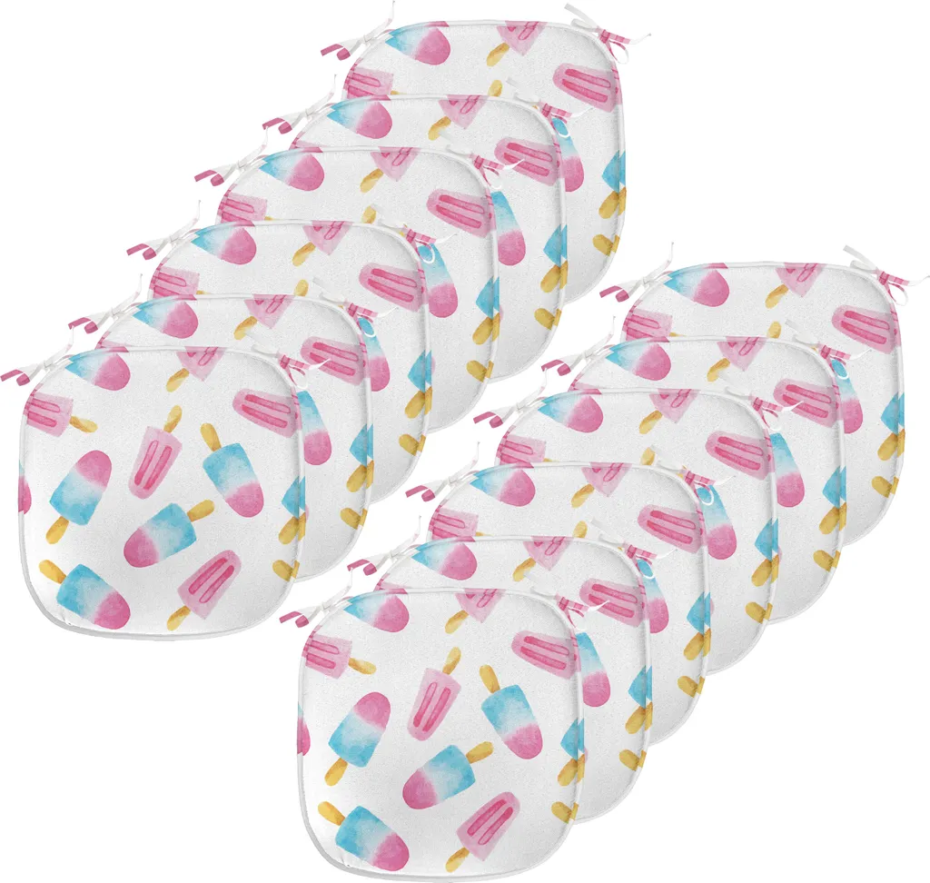Lot de 12 Coussins pour Assise de Cuisine 40x40 cm Décoration Aquarell