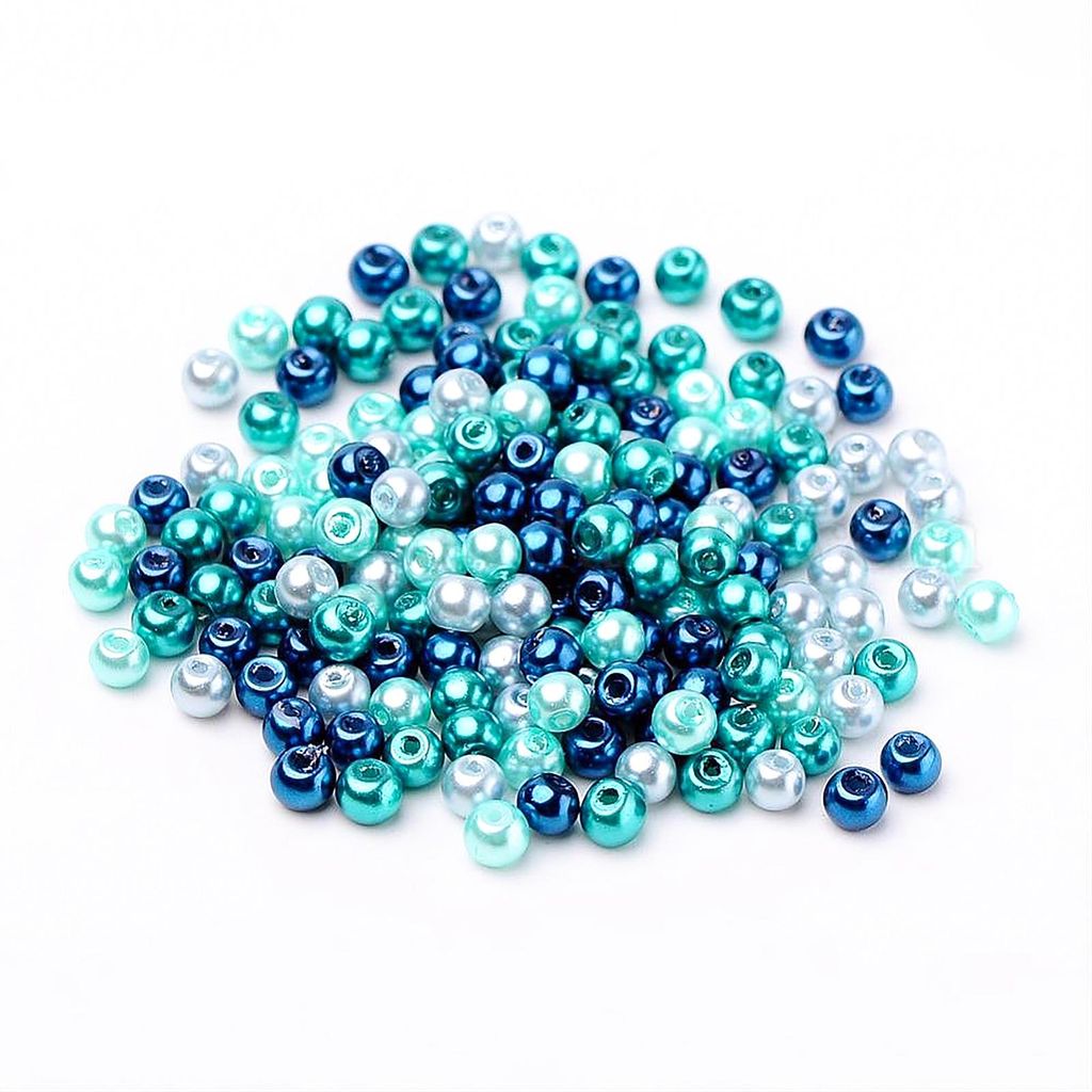 Bastelperlen 4mm blau,türkis, mint, hellblau