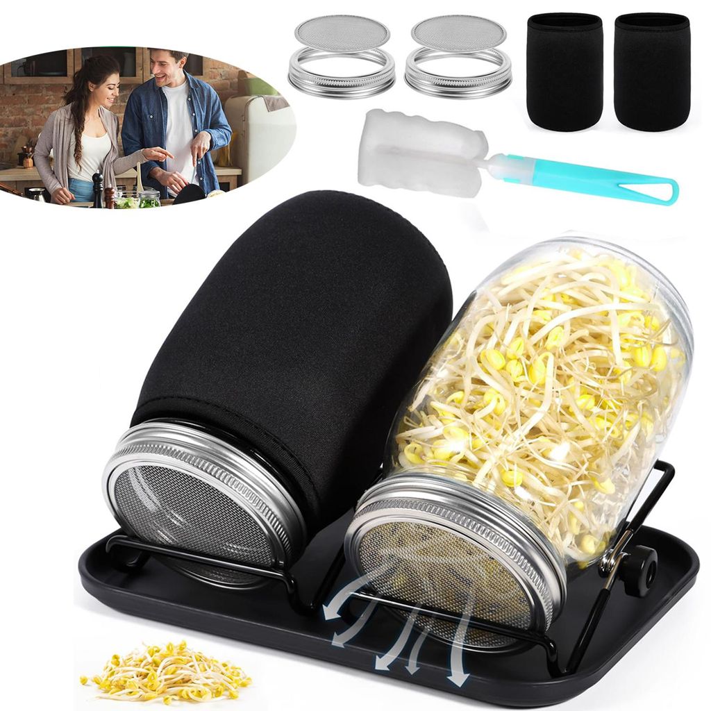 Sprossen Keimglas 2er Set, Sprossenglas Keimglas, 1000ml Produktbild 