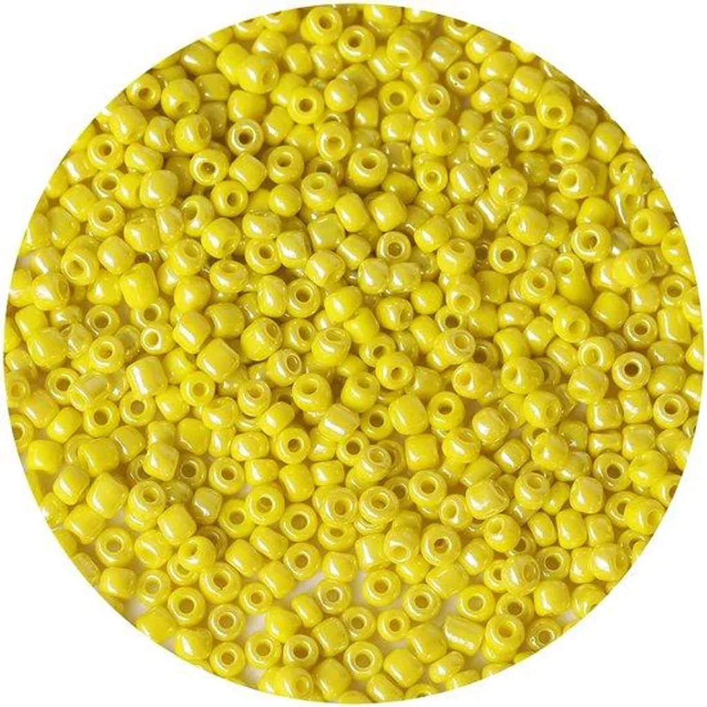 Perles 4 mm jaune nacré sans défaut - Perles de verre 6/0 haute qualité