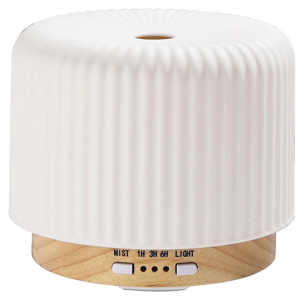 Ultraschall Aroma Diffuser 200ml Luftbefeuchter mit Timer und LED Licht, Keramik Bambus Design für Schlafzimmer Büro