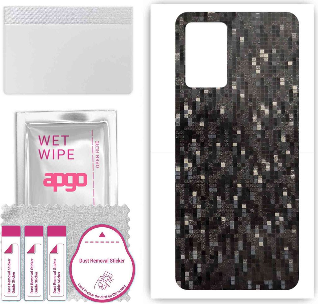 apgo Rückseite Schutzfolie, Skin, kompatibel mit Realme 8s 5G, Hinten Displayschutzfolie aus Vinylfolie, kratzfest, einfache Montage - Carbon Blac...