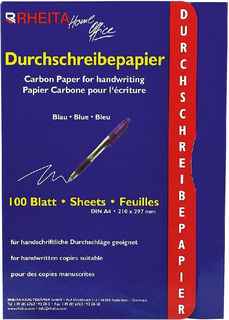 RHEITA Durchschreibepapier in Mappe 10Blatt