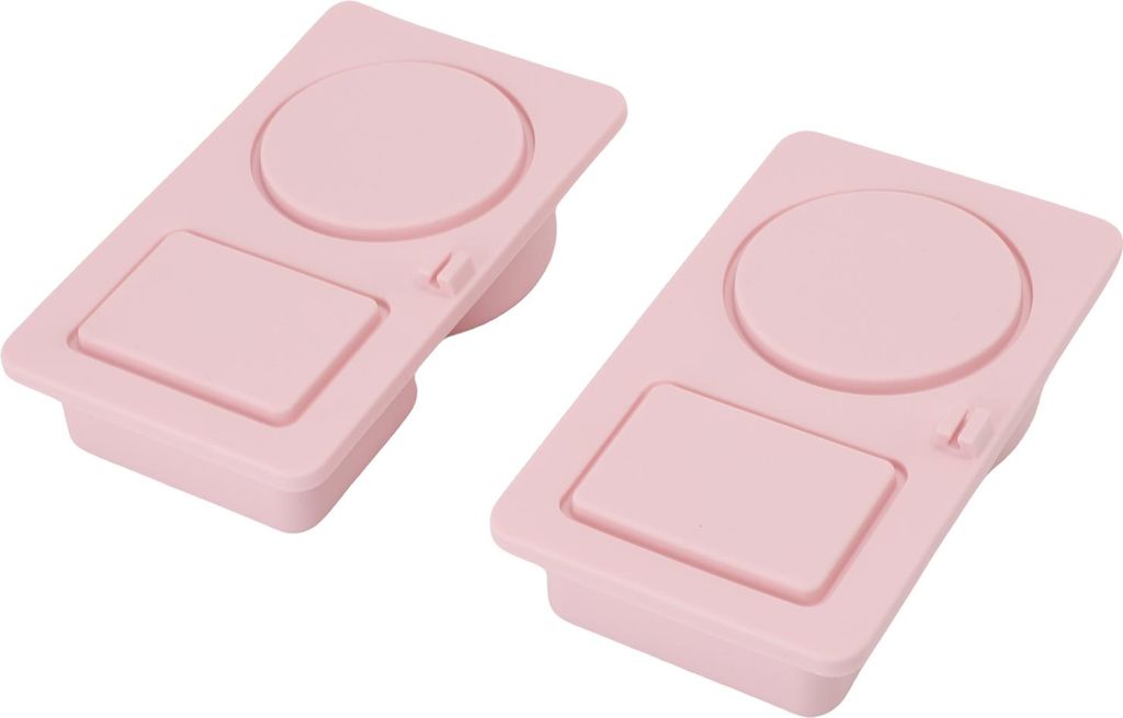 2 Stück Silikon-Snackbehälter, Doppelfach, wiederverwendbare Salatdressing-Sauce-Gewürzbox mit Deckel für Zuhause, Schule, Roseate
