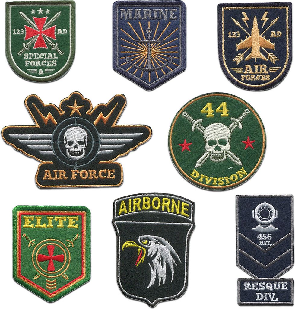 Troopers Set 8 Stück - Aufnäher, Bügelbild, Aufbügler, Applikationen, Patches, Flicken, Zum Aufbügeln