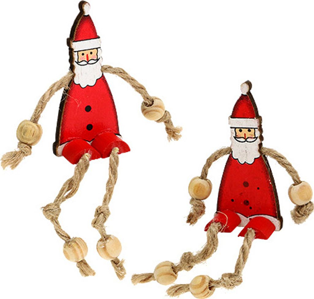 Weihnachtsdeko Figur Weihnachtsmann Rot Sitzend 6,5cm, 12er Set, 12 Stück