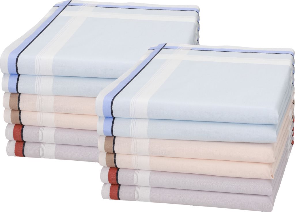 Betz 12 Stück Herren Stoff Taschentücher Set LUX 3 Größe Produktbild 