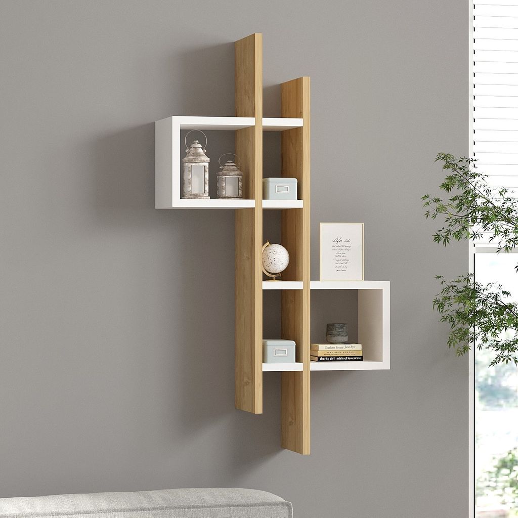 Skye Decor, Emse - Sapphire Oak, White, Wandregal, Produktbild 