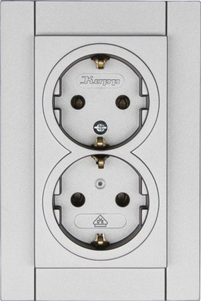 Kopp 929547550 Steckdose 2-fach Athenis 55 stahlfarben