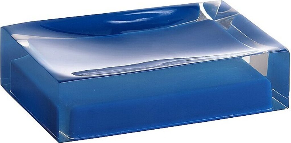 BISTA Seifenablage Polyresin Blau 110x30x70 mm für Bad & Küche >> freistehend anwendbar