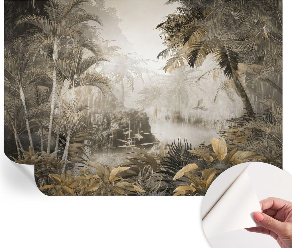 Selbstklebende Wandtapete - Dekorative Tapete für Wohnzimmer - Klebefolie für Wandbilder - Tapetenfolie für Wanddekoration - 208x146 cm - Tropis...
