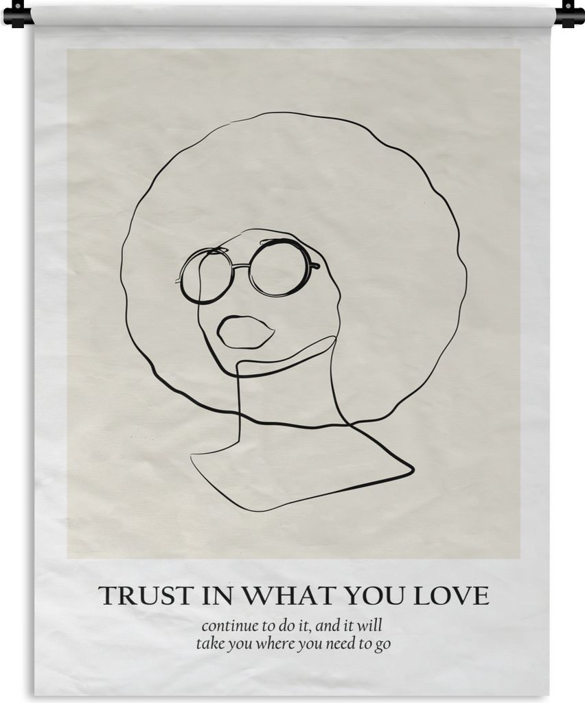 MuchoWow Wandteppich Wandbehang Text - Frauen - Strichzeichnungen - Zitate 150x200 cm Tapisserie Dekoration Wandtuch - Wandaufhängung - Moderner