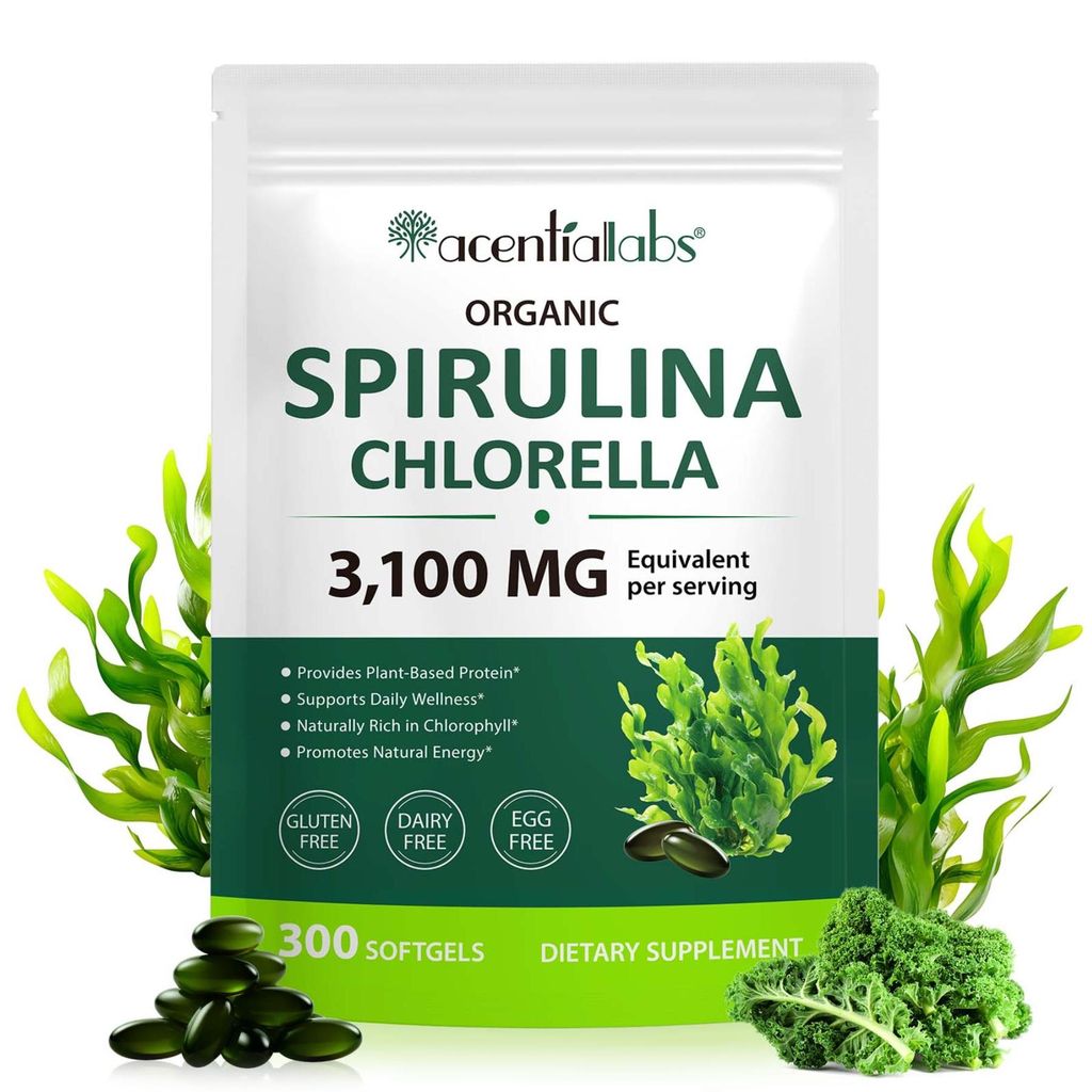 Spirulina Chlorella Kapseln 3100mg Algen Nahrungsergänzung Produktbild 