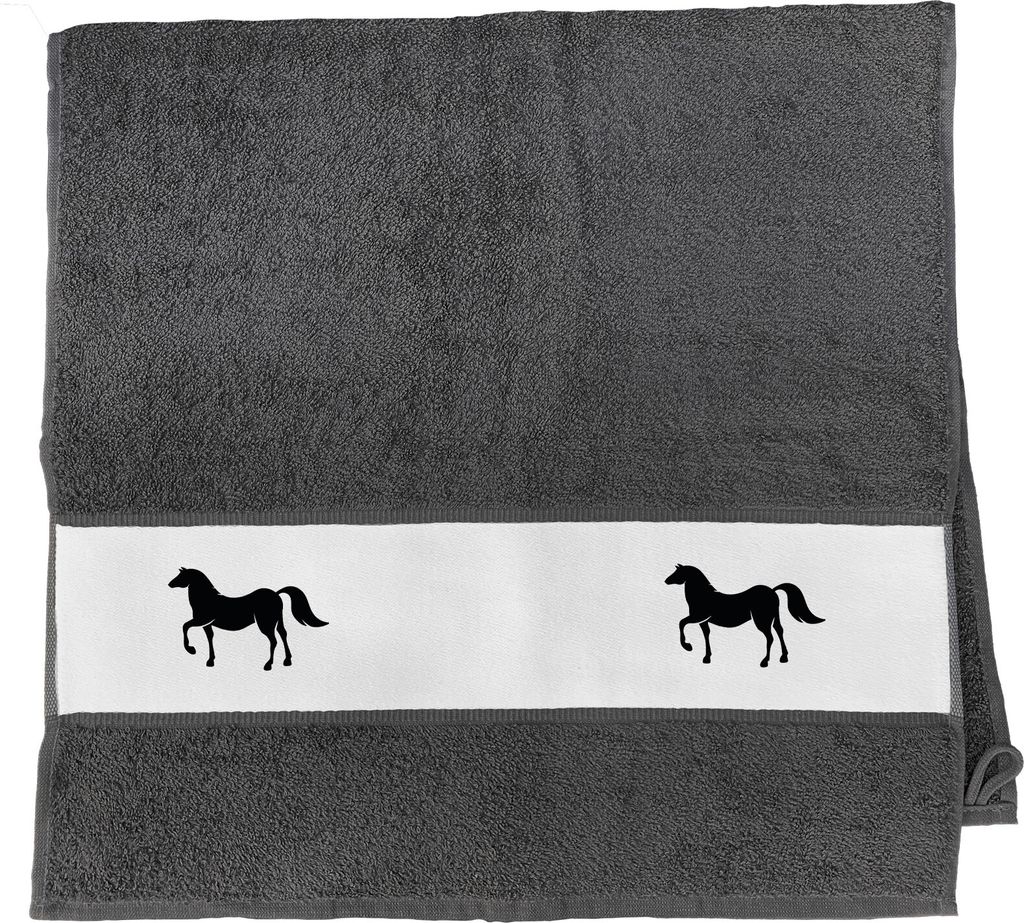Huuraa Handtuch Pferd Silhouette 50x100cm Graphite Baumwolle Handtuch Geschenkidee