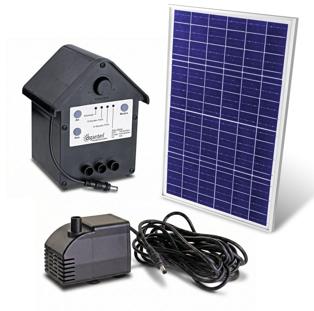 CLGarden NASP5 Solar Teichpumpe mit Akku 1100 l/h Produktbild 