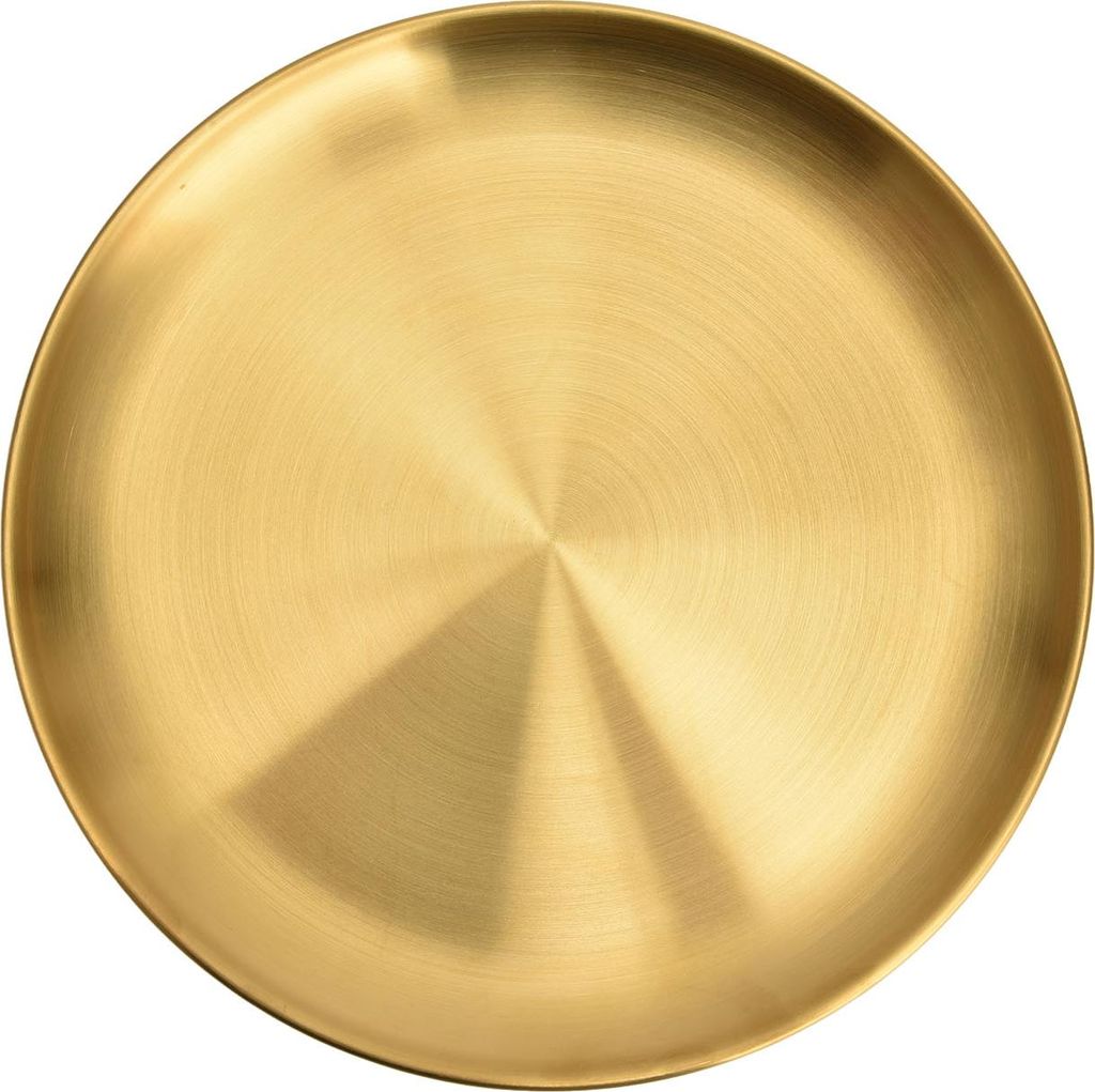 Servierplatten aus Edelstahl, Grillplatte, verdickte runde Platte, goldene Dessertplatte