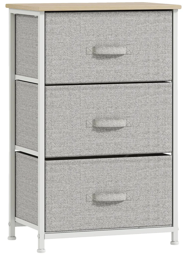 Meuble de rangement 5 tiroirs gris clair style industriel en acier