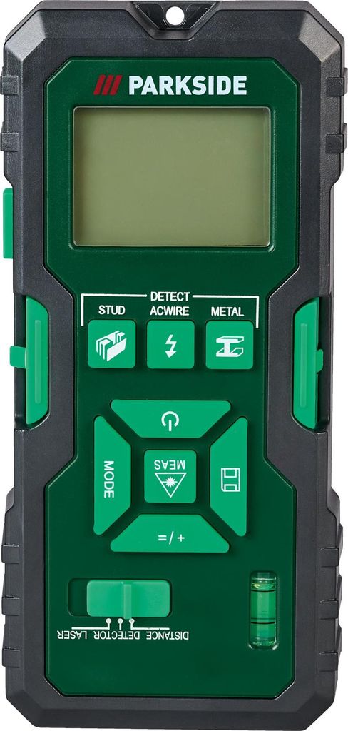 Parkside Multi-Messdetektor mit Laserentfernungsmesser 5in1 PMME 5 A1 LC Display