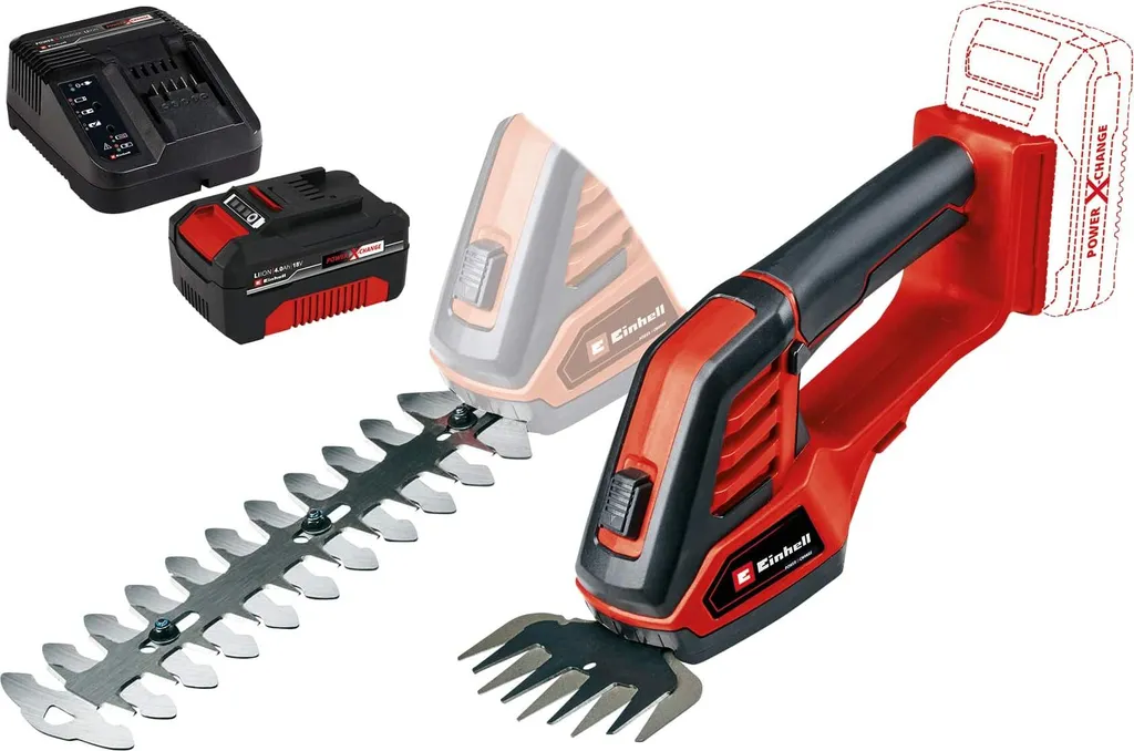 Einhell GE-CG 18/100 Li Kit: Cesoie Batteria 18V per Erba e Siepi
