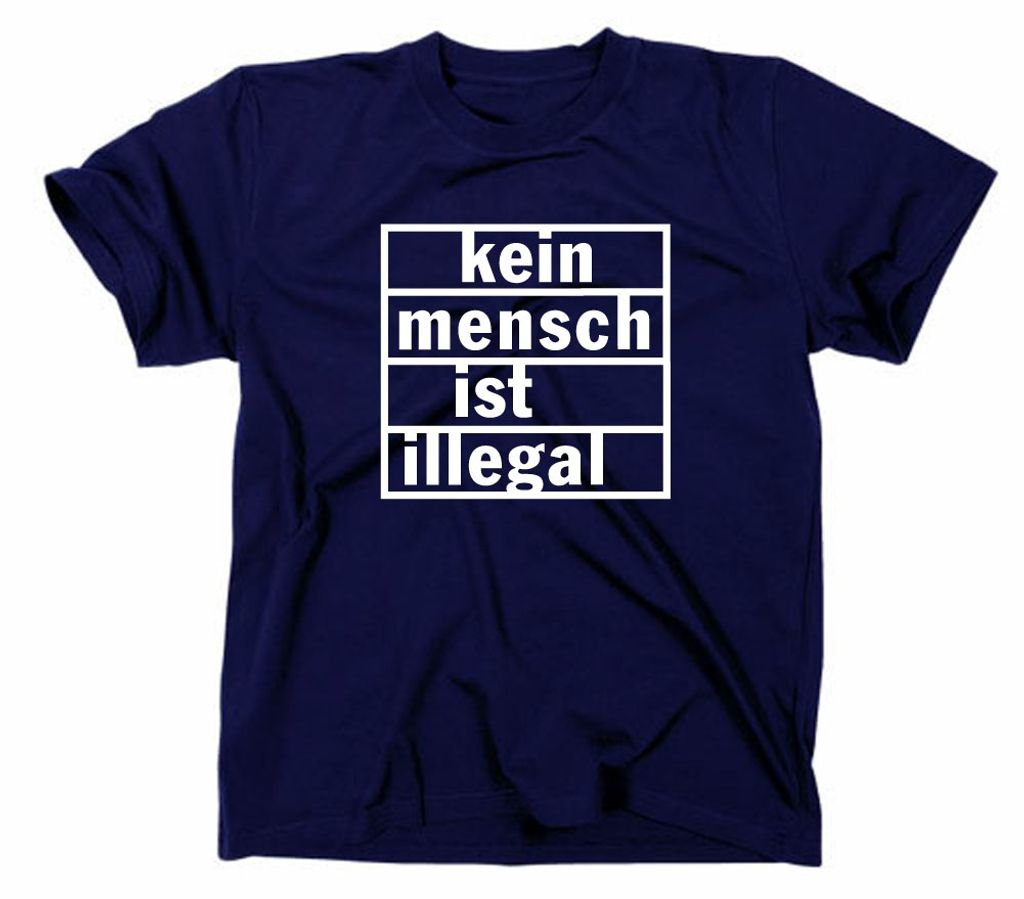 Styletex23 T-Shirt Kein Mensch ist illegal, navy, M