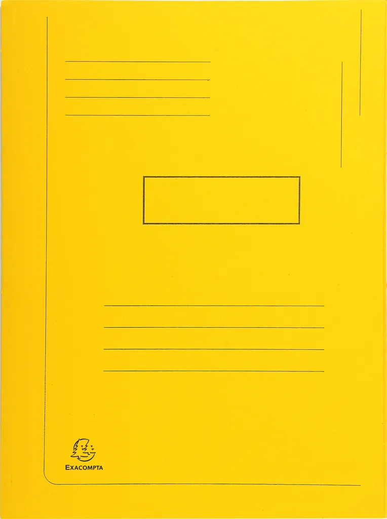 Exacompta Forever 445009E - 50 Chemises à 2 rabats 290g Jaune 24x32cm