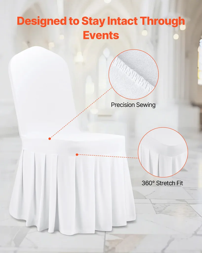 Housse de Chaise Mariage et Réception Blanche - Pack de 30 pour Fêtes