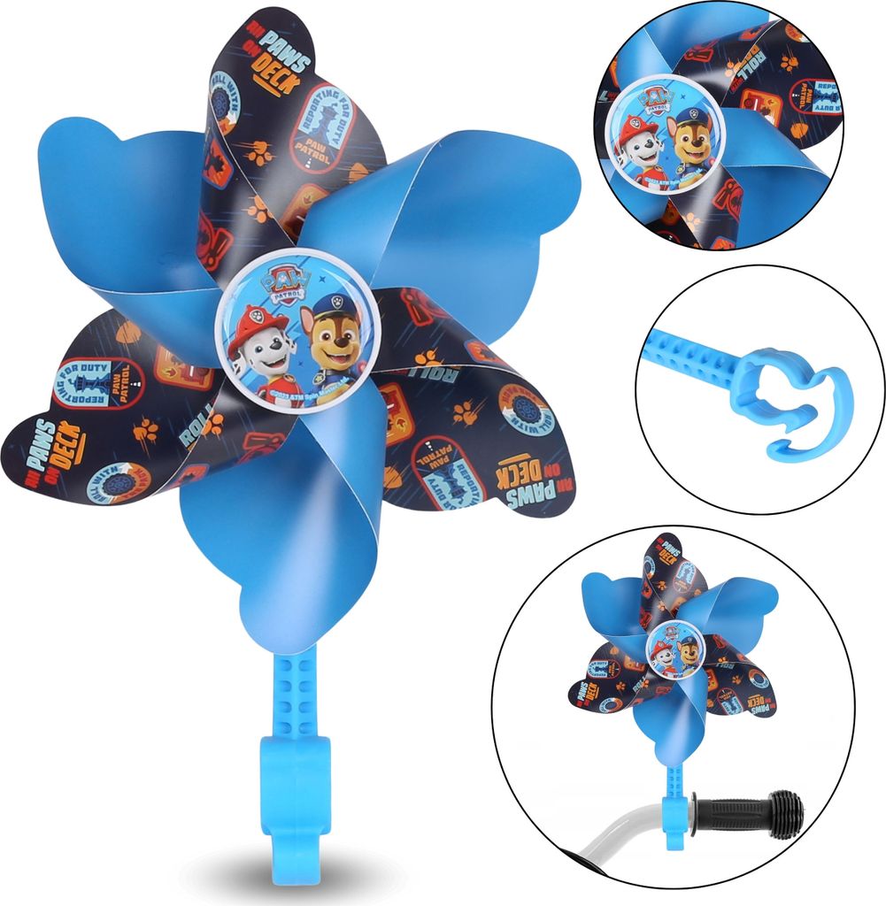 Paw Patrol Chase Marshall Marineblauer Fächer für Lenker von Fahrrädern, Rollern, für Kinder