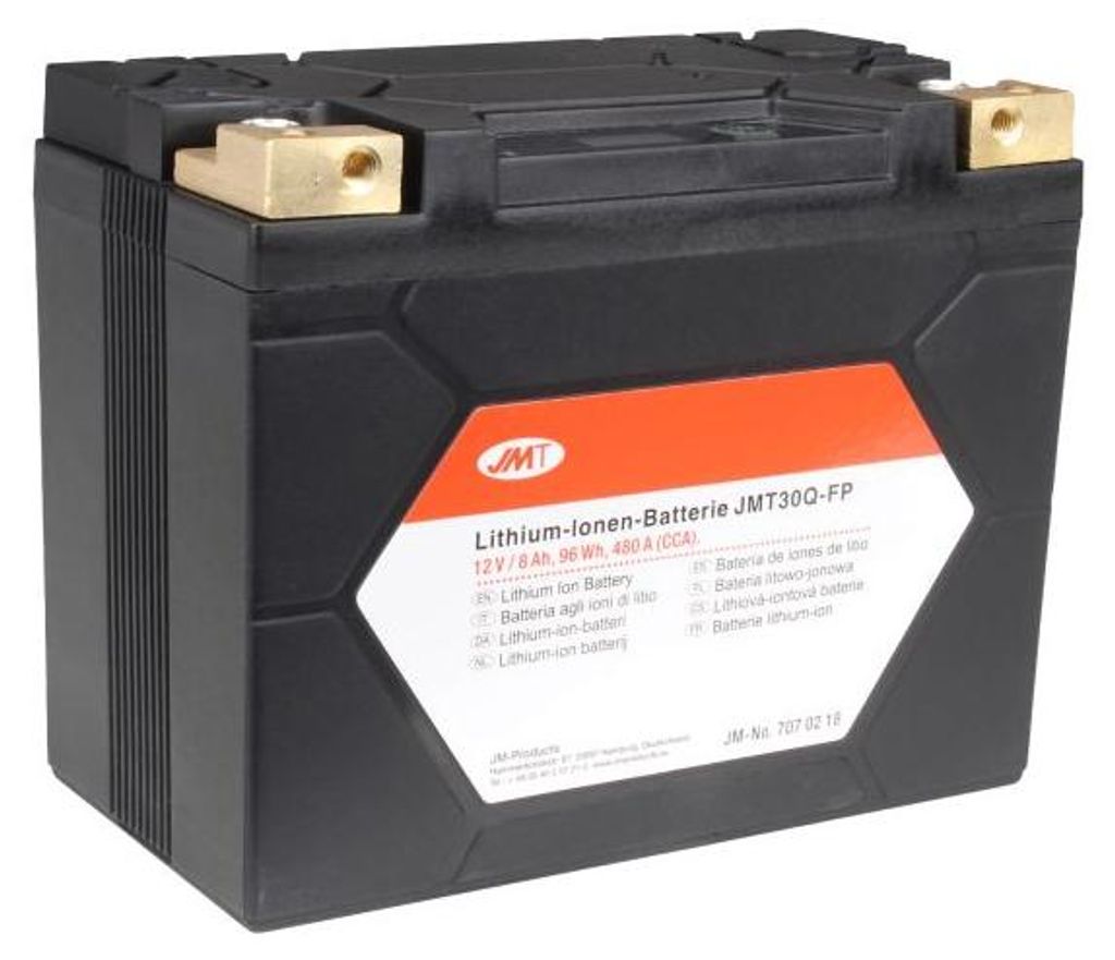 Batterie Motorrad JMT30Q-FP JMT Lithium-Ionen mit Anzeige