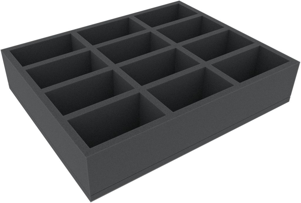 70 mm Schaumstoffeinlage mit 12 Fächern für Miniaturen