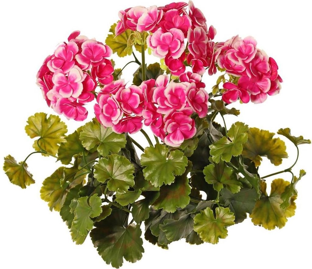 artplants.de Kunstblume Geranie Malina auf Steckstab, crossdoor, rosa-pink, 40cm - Kunstblume Geranie