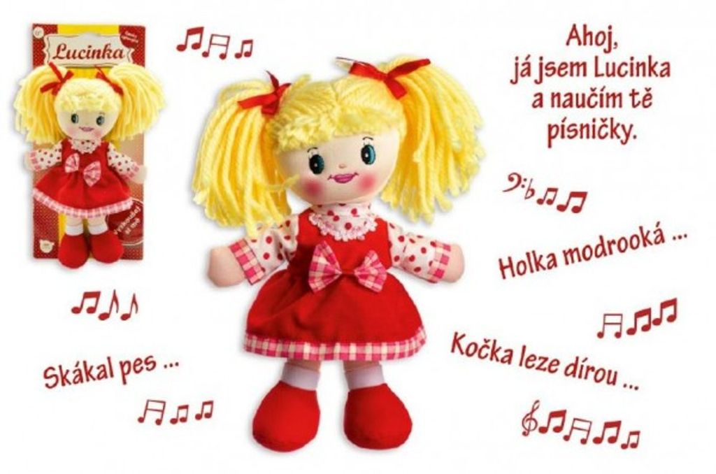 Lucinka Stoffpuppe Plüsch 30 cm Tschechischer Gesang