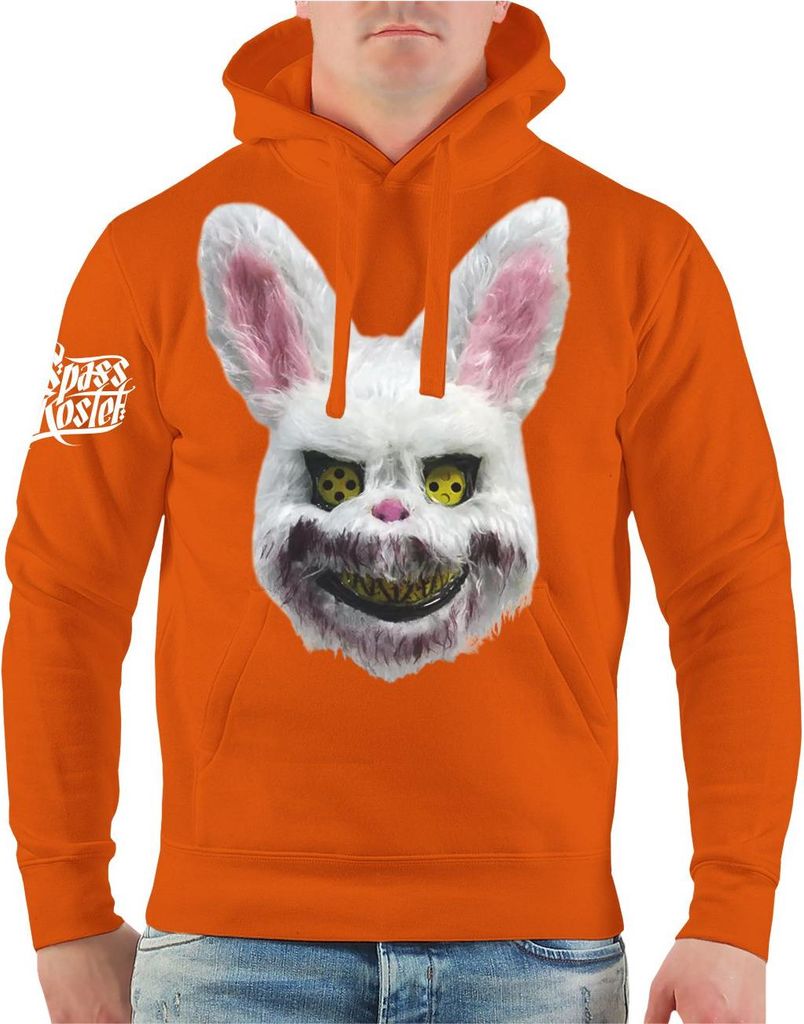 Herren Kapuzenpullover Böser Hase Horror Motiv