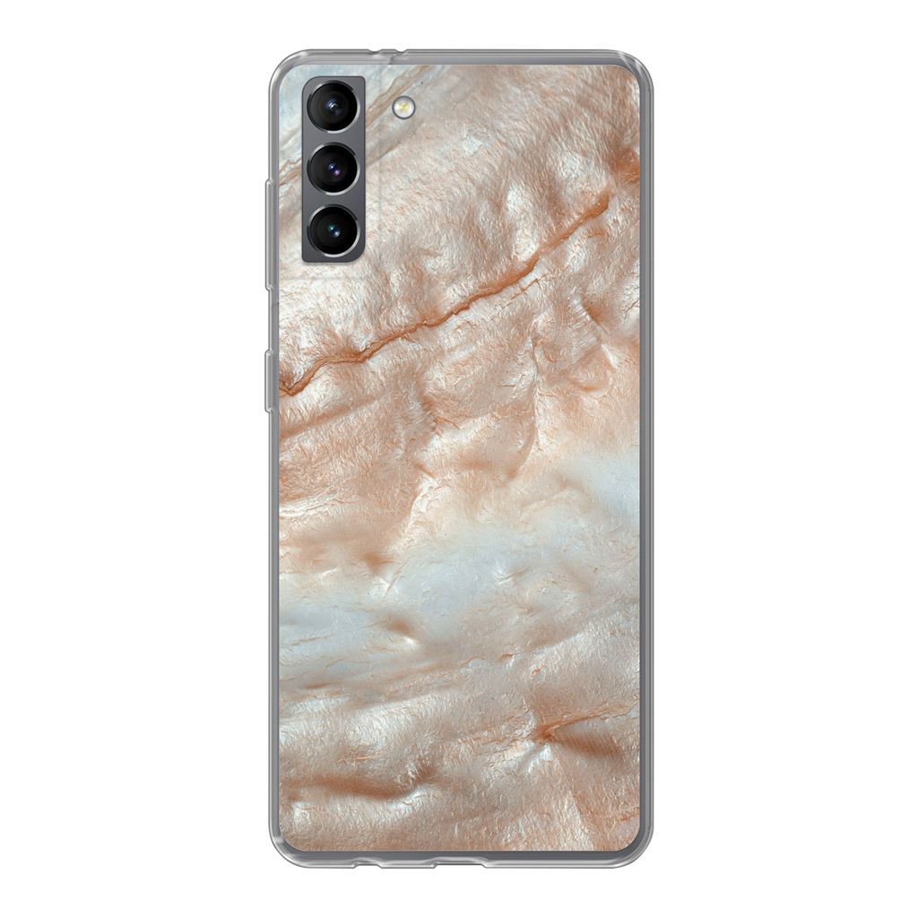 MuchoWow Handyhülle Schutzhülle Hülle für Samsung Galaxy S21 Plus Mineralien - Naturstein - Perlmutt Silikon Softcase Handy Hülle - Handy-Ta...