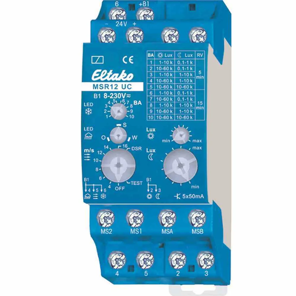 Module d'entrée MSR12-UC Eltako Rail DIN silencieux et basse conso UC