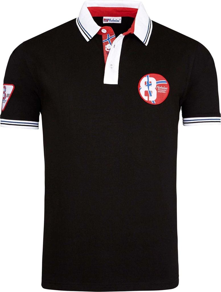 Nebulus Polo-Shirt LAUX Herren, Poloshirt, Stehkragen, Hemd, P1152 - Herren, schwarz, M